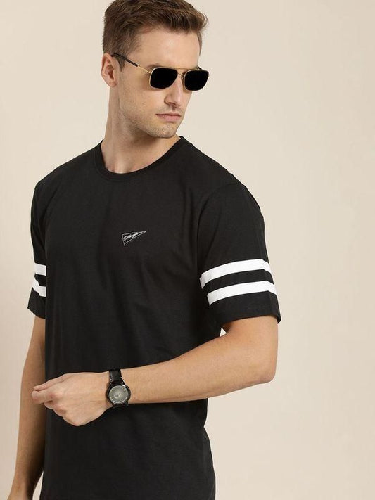 Dillinger Black Solid Oversized T-Shirt